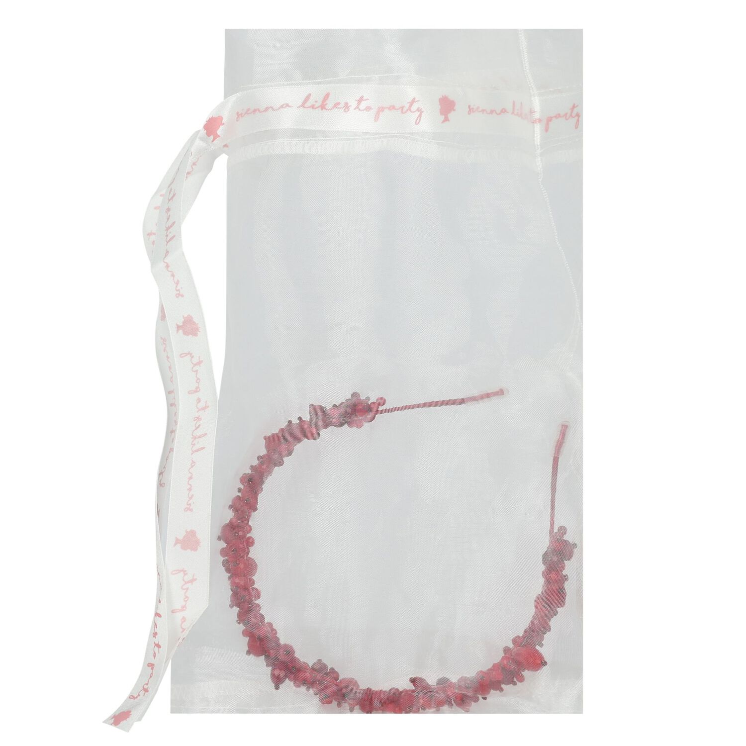 Girls Red Embellished Crystal Headband, 1, hi-res image number null