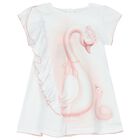 Baby Girls White & Pink Swan Dress Set, 1, hi-res