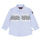 Younger Boys Blue Logo Shirt, 1, hi-res