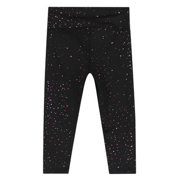 Girls Black Logo Leggings