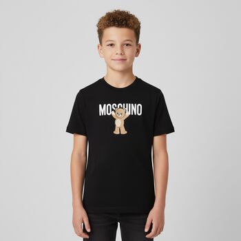 Black Teddy Bear Logo T-Shirt