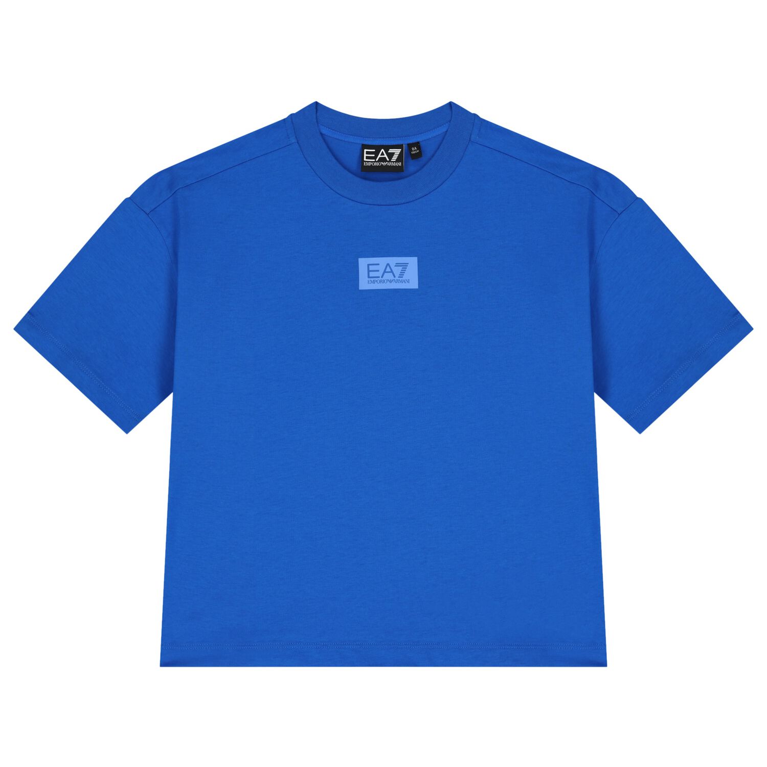 EA7 Emporio Armani Boys Blue Logo Oversized T-Shirt Junior Couture