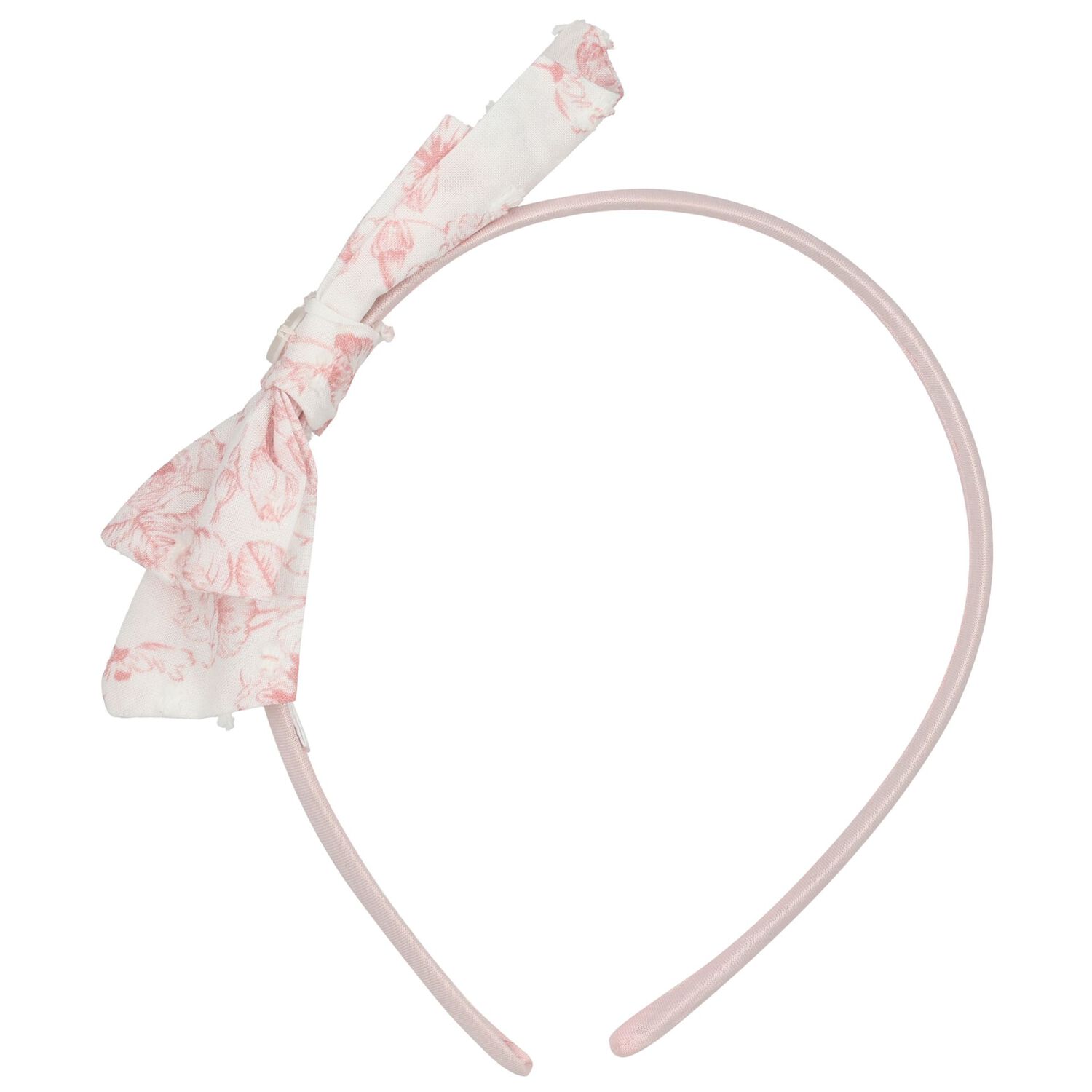 Girls Pink Floral Bow Headband, 1, hi-res