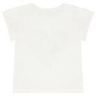 طقم تنورة من التول المنقطة باللون العاجي والبيج للبنات, 2, hi-res