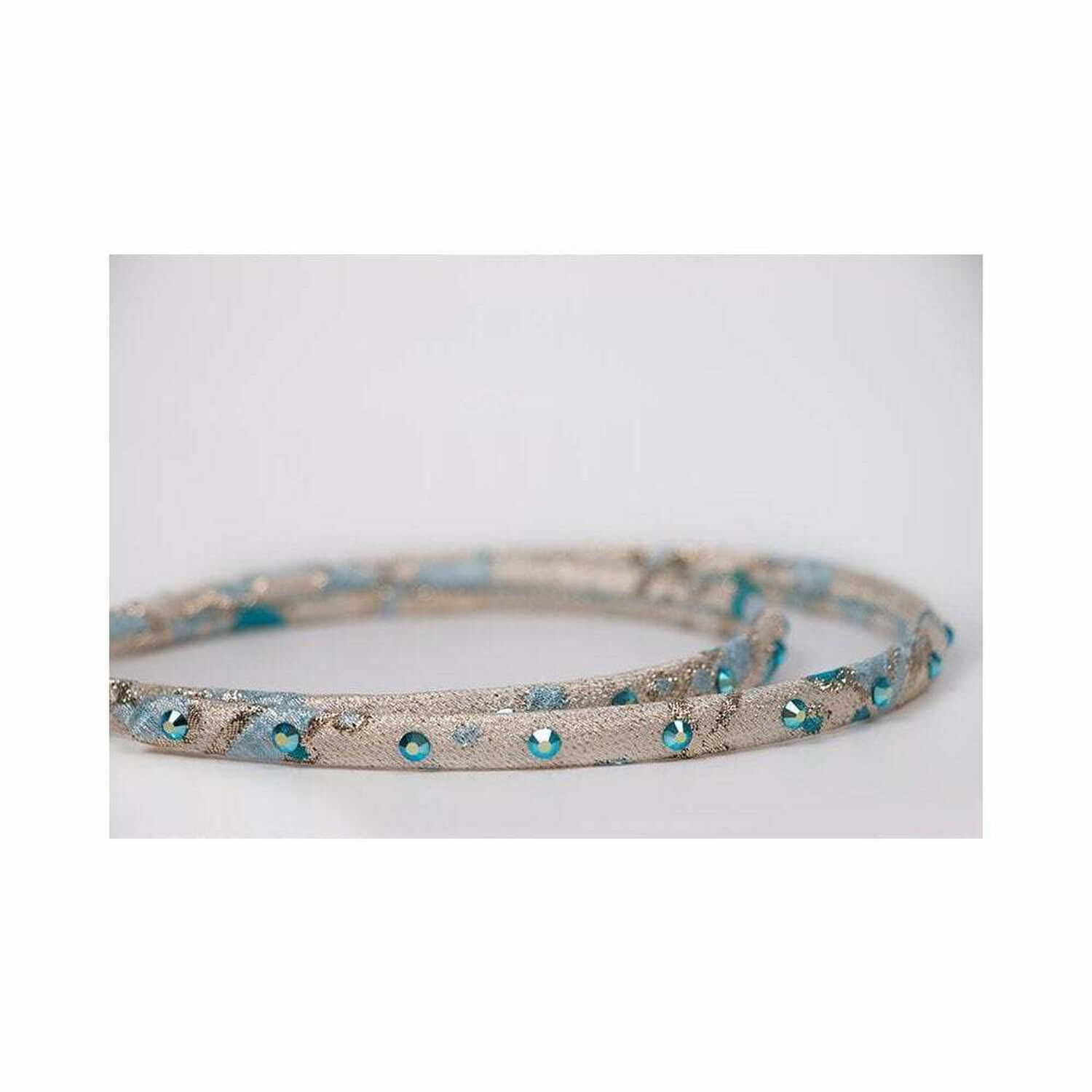 Gold and Turquoise Jacquard Headband, 1, hi-res image number null