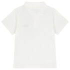 Boys Ivory Logo Polo Shirt, 1, hi-res