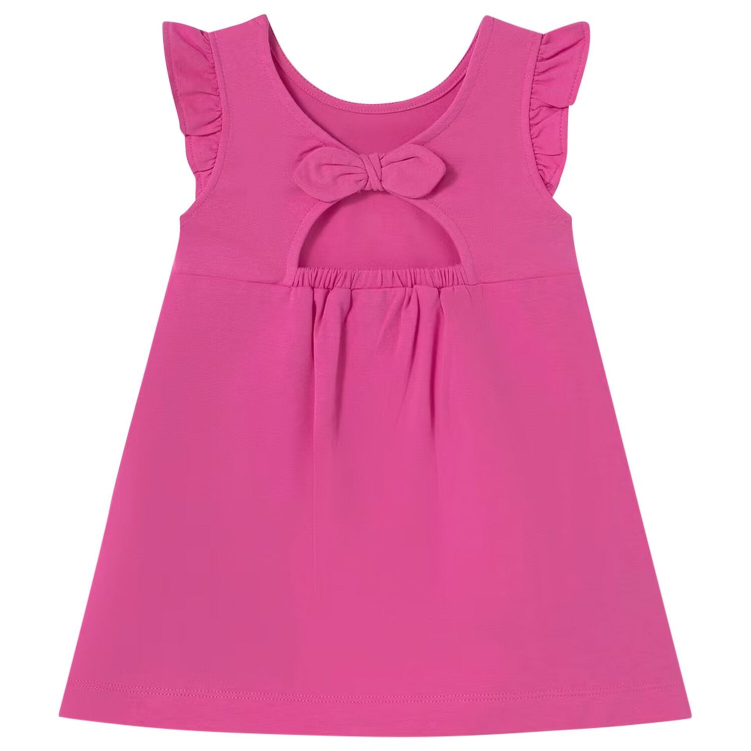 Younger Girls Pink Cotton Mermaid Dress, 3, hi-res image number null