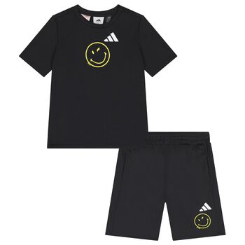 Adidas Kids طقم شورت بالشعار باللون الأسود, 1 طقم شورت بالشعار باللون الأسود