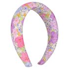 Girls Pink & Purple Floral Headband, 1, hi-res
