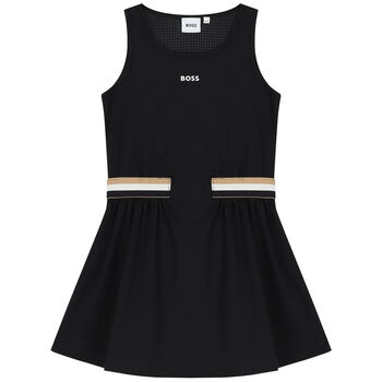 Girls Black Logo Dress