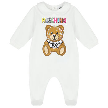 White Logo Babygrow