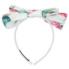 Girls White & Green Floral Headband, 3, hi-res