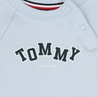 Baby Boys Blue Logo Romper , 1, hi-res