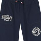 Boys Navy Blue Logo Joggers, 1, hi-res
