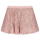 Girls Pink Sequined & Fringed Skirt Set, 1, hi-res