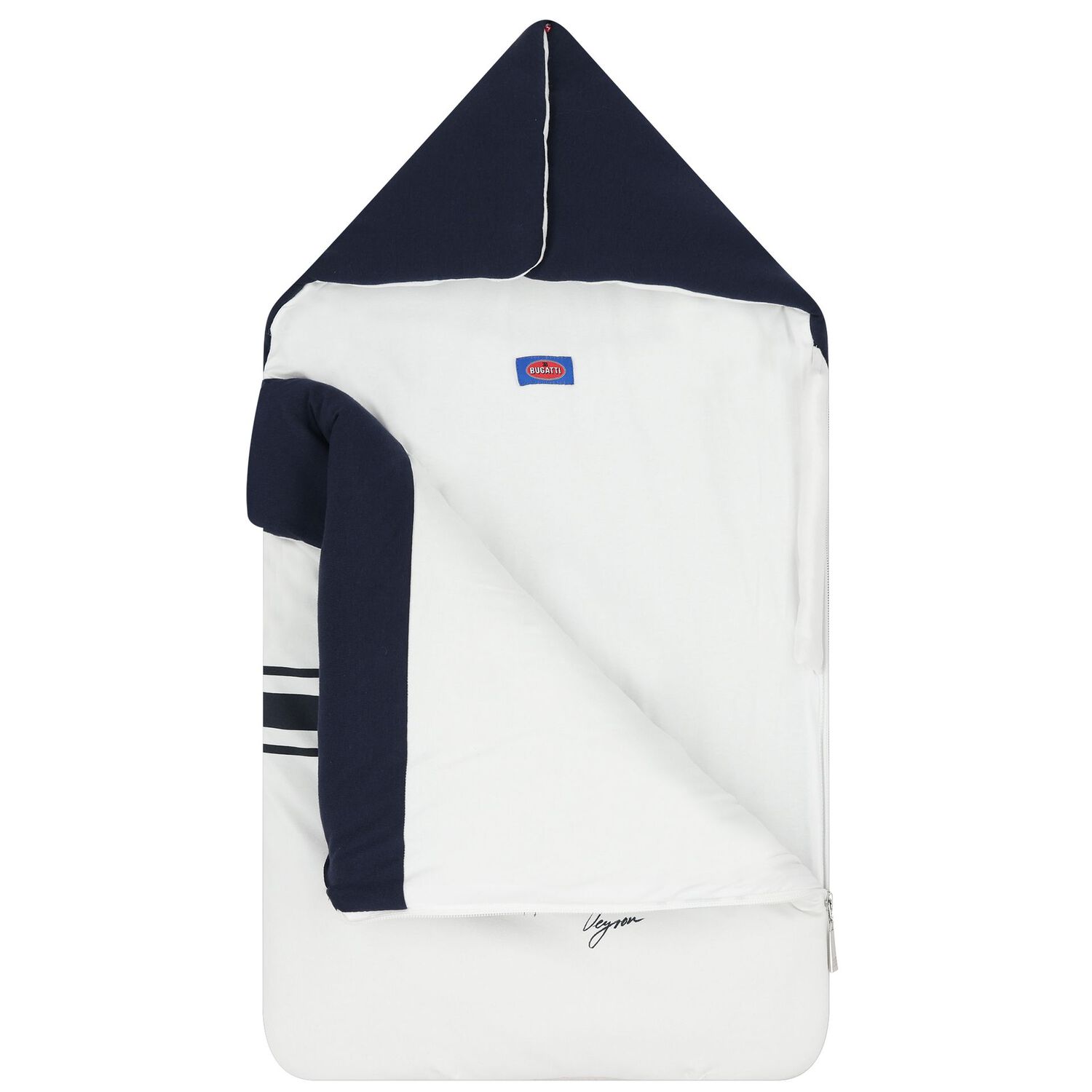 Baby White & Navy Blue Boys Logo Nest, 1, hi-res