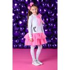 Girls Grey & Pink Logo Tulle Dress, 1, hi-res