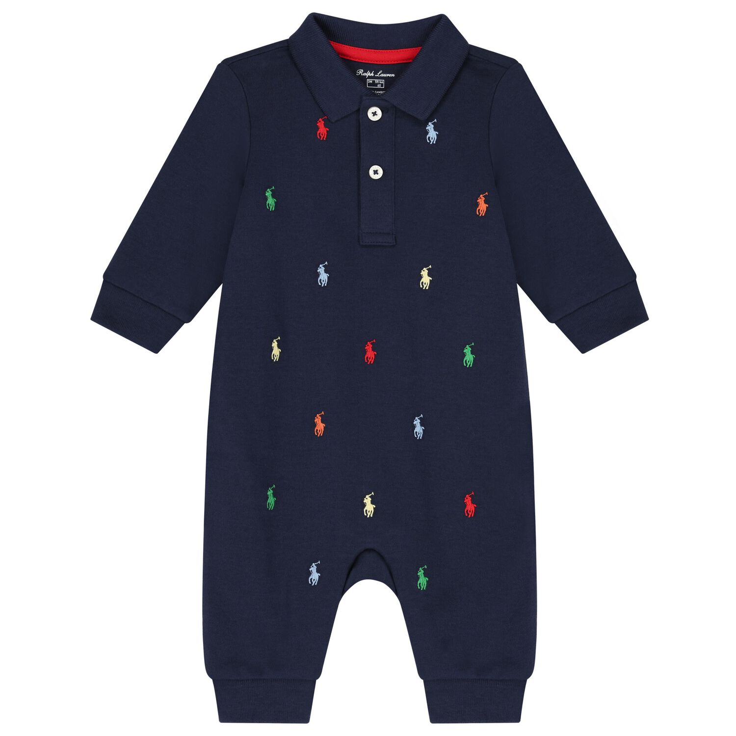 Baby Boys Navy Logo Romper, 1, hi-res image number null