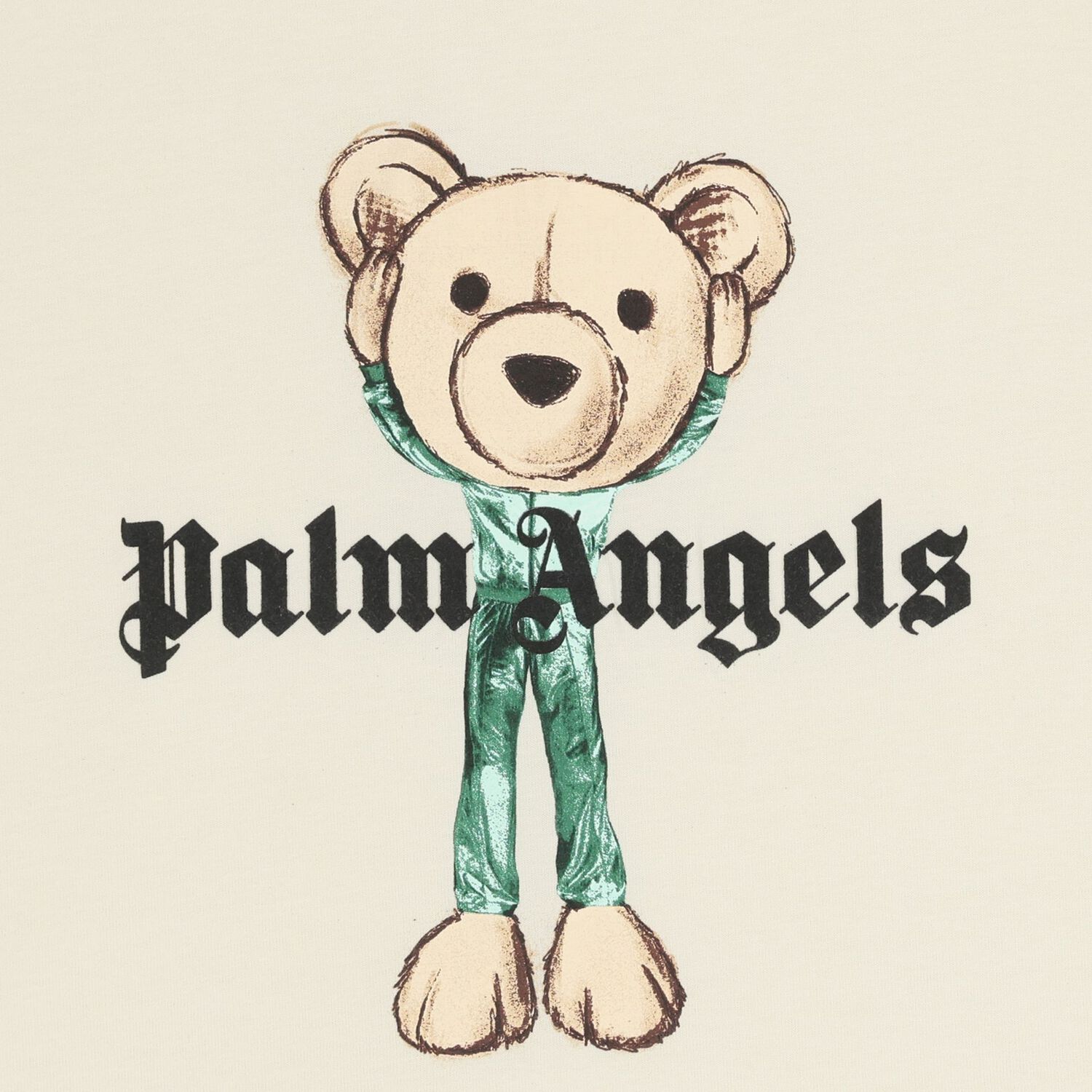 تيشيرت للأولاد بشعار دب تيدي باللون العاجي, 1, hi-res