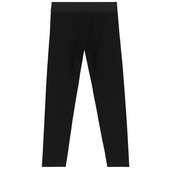 Girls Black Logo Leggings