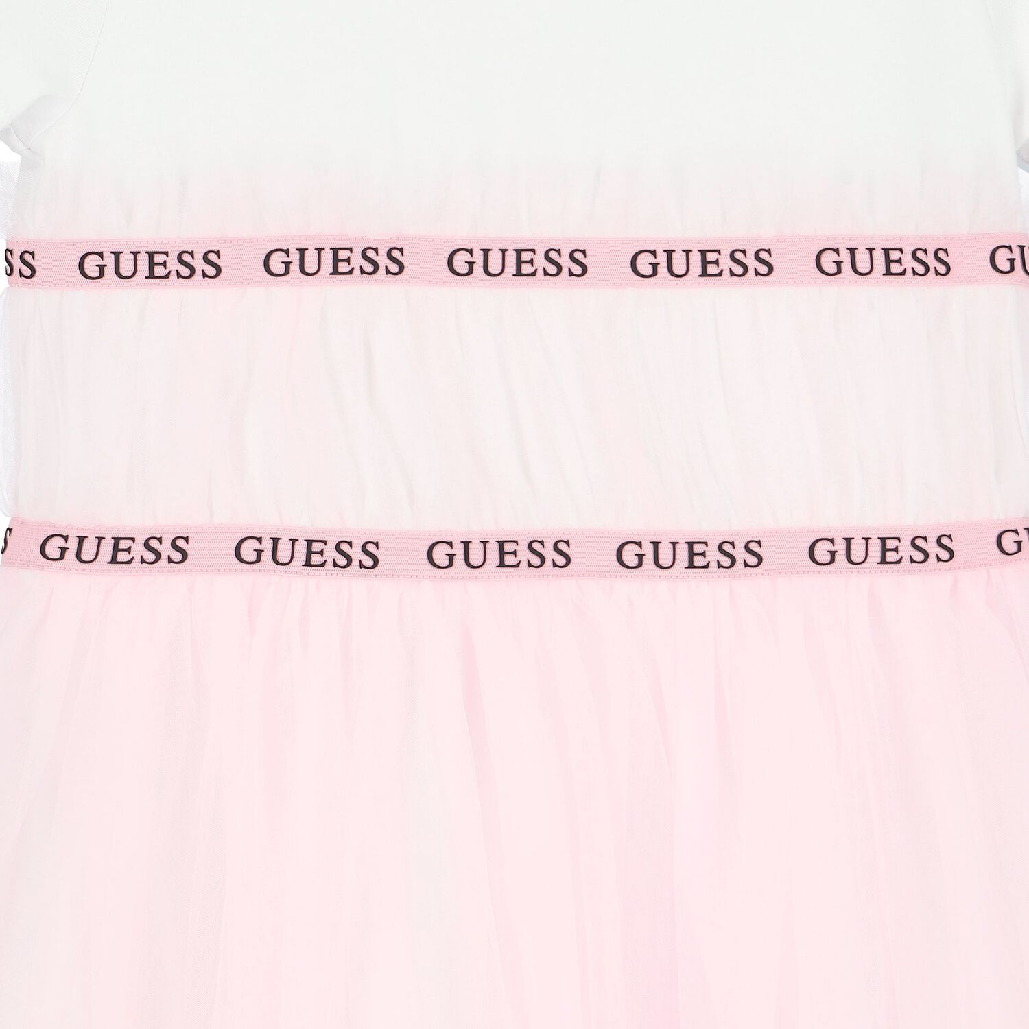 Girls White & Pink Logo Tulle Dress, 3, hi-res image number null
