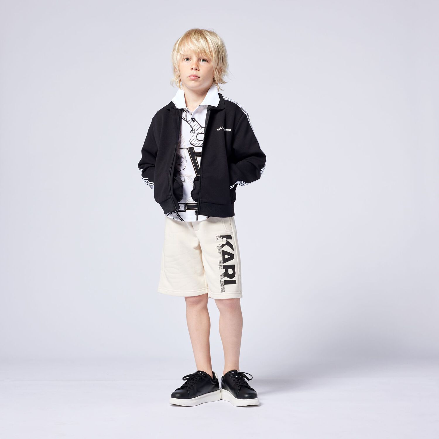 Boys White Logo Polo Shirt, 1, hi-res image number null