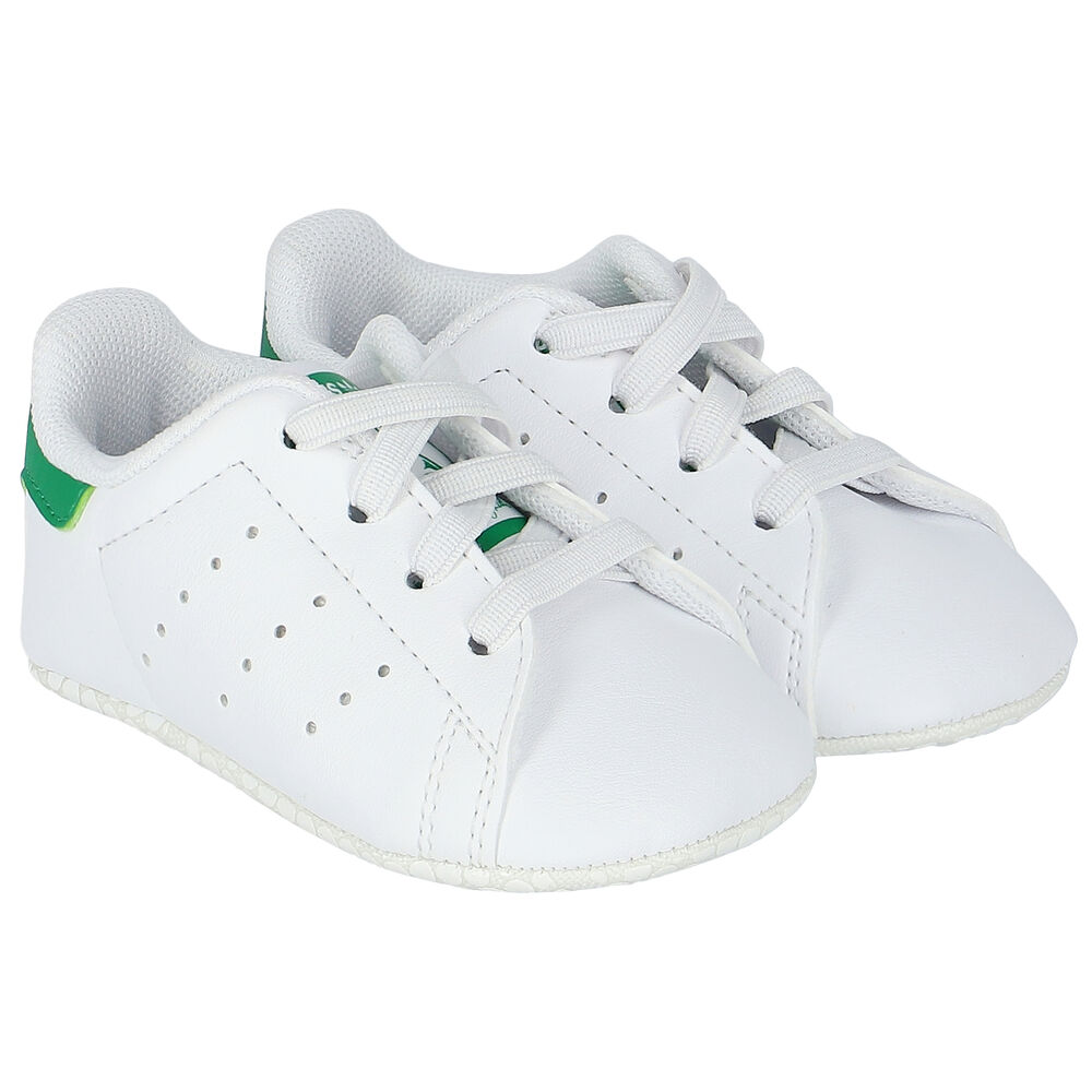 Originals Boys White Stan Smith Crib Pre Walker Shoes | Junior Couture USA