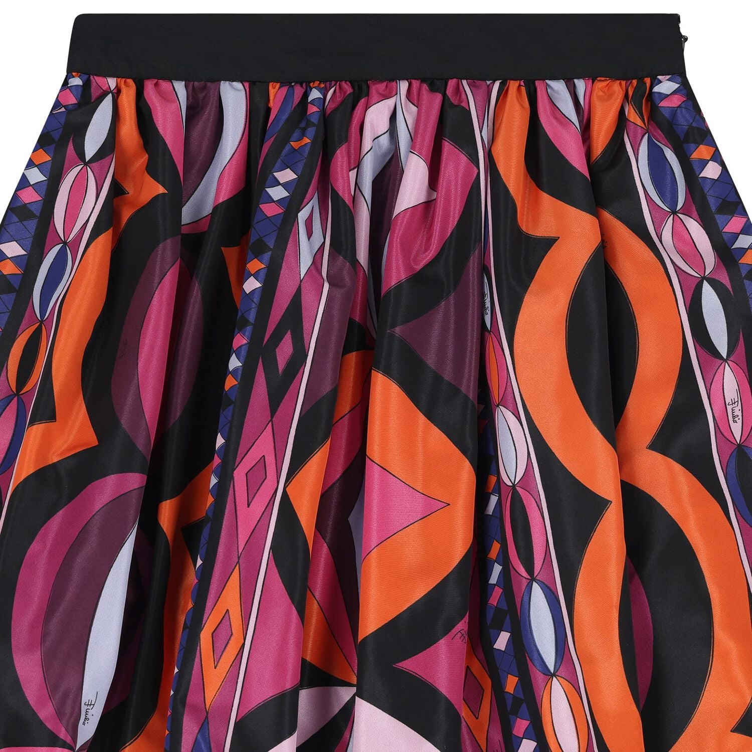 Girls Black & Pink Vortice Bubble Skirt, 1, hi-res
