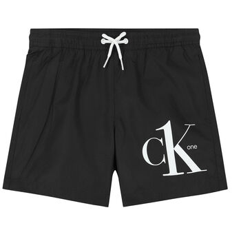 Boys Black Logo Swim Shorts