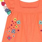 فستان بنات بطبعة الزهور باللون البرتقالي, 1, hi-res