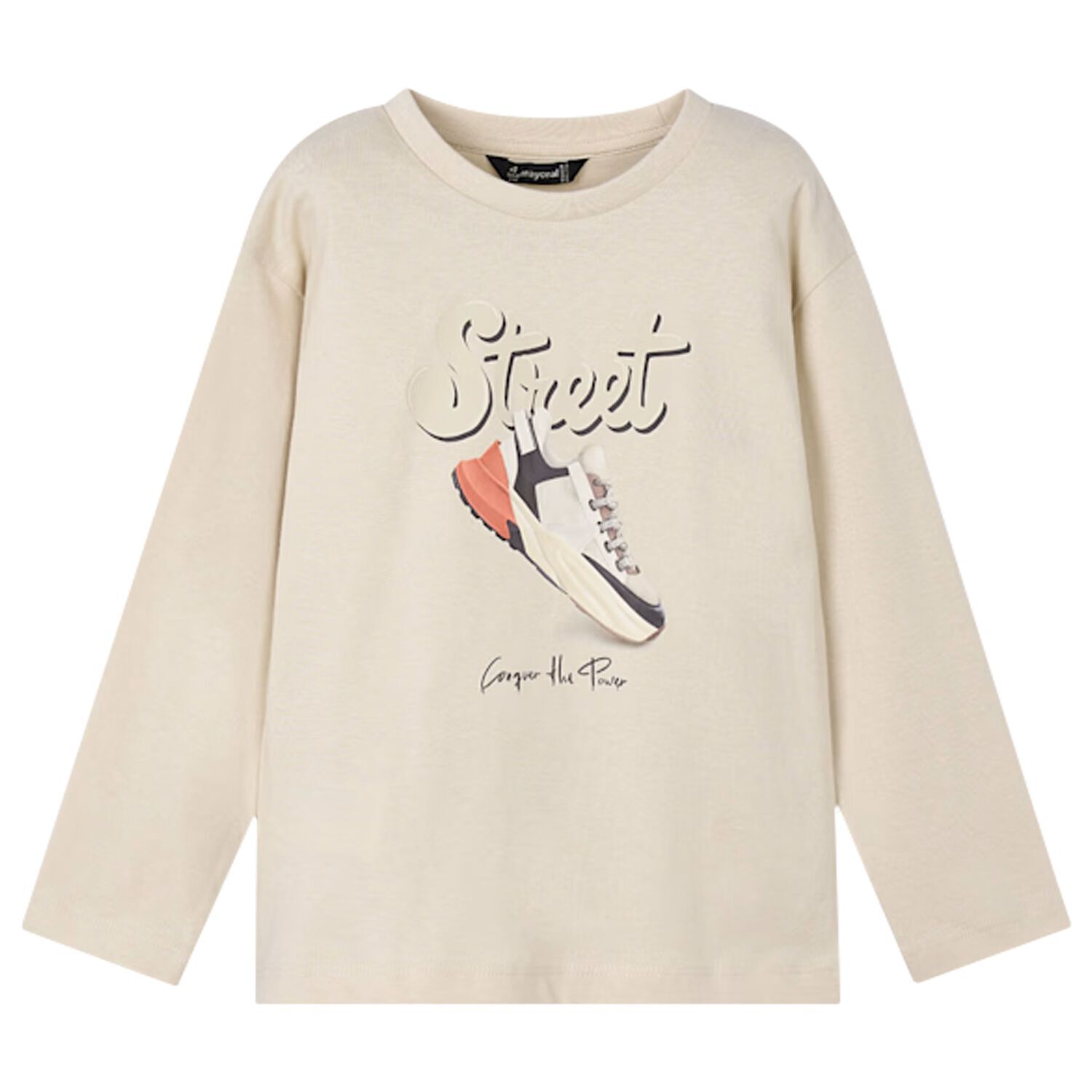 Boys Beige Long Sleeve Top, 1, hi-res