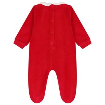 Baby Girls Red Christmas Bunny Babygrow