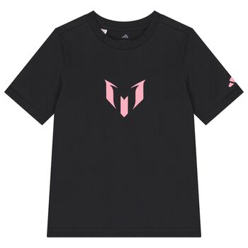 Black & Pink Messi Logo T-Shirt