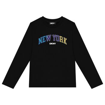 DKNY Boys Black Logo Long Sleeve Top, 1 Boys Black Logo Long Sleeve Top