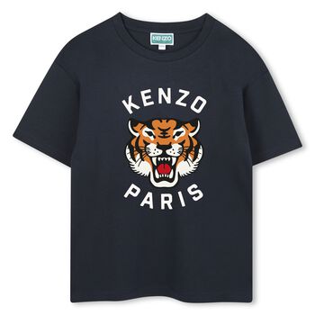 Navy Blue Tiger Logo T-Shirt