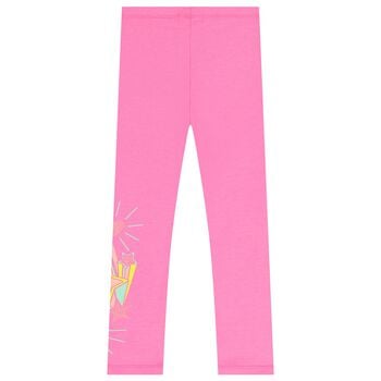 Girls Pink Stars & Hearts Leggings