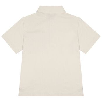 Boys Beige Logo Polo Shirt