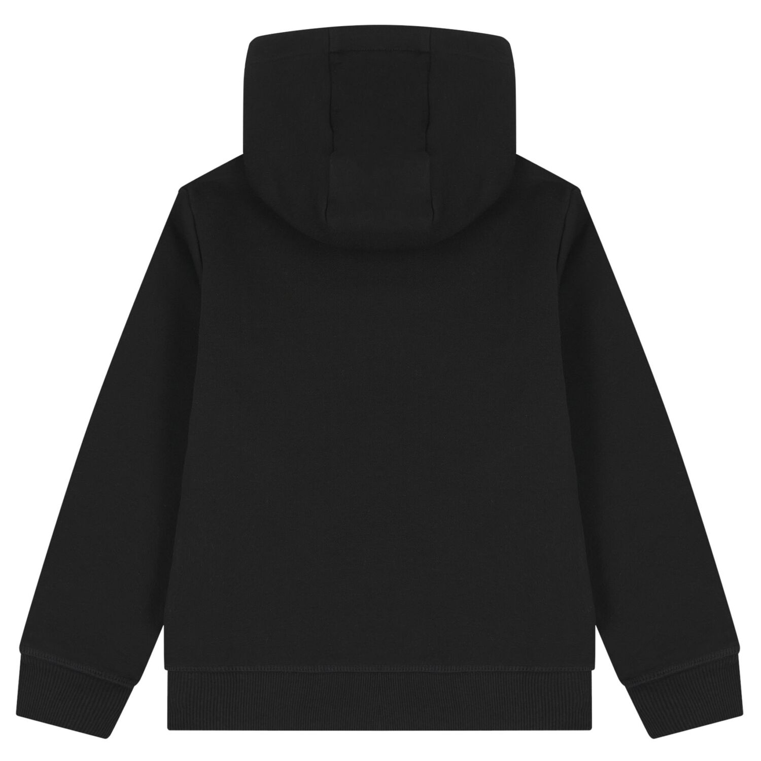 Boys Black Logo Hooded Zip Up Top, 1, hi-res