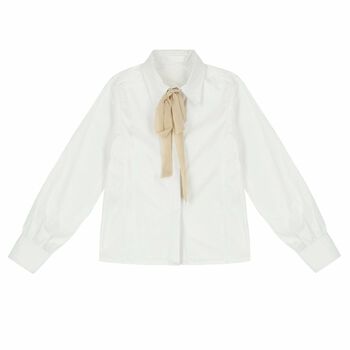 Girls White Cotton Blouse