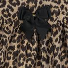 Girls Beige & Black Leopard Tiered Dress, 1, hi-res