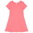 فستان بنات بالشعار باللون الوردى , 2, hi-res
