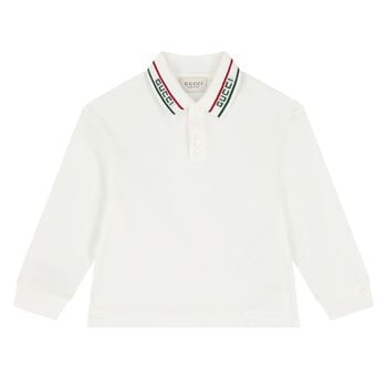 Younger Boys Ivory Logo Polo Shirt