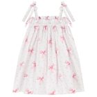 Girls White & Pink Sea Shell Beach Dress, 1, hi-res