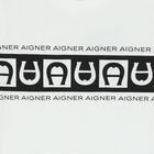 تيشيرت أولاد بالشعار باللون الأبيض, 1, hi-res