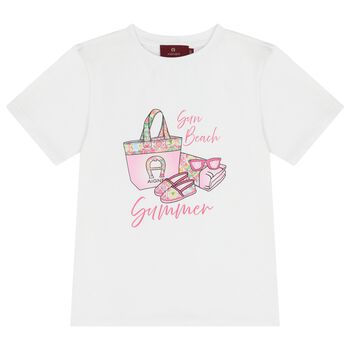 Girls White Logo T-Shirt