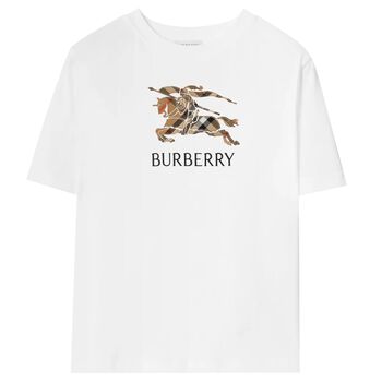 تيشيرت للأولاد بالشعار باللون الابض 