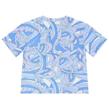 Girls Blue Abstract T-Shirt