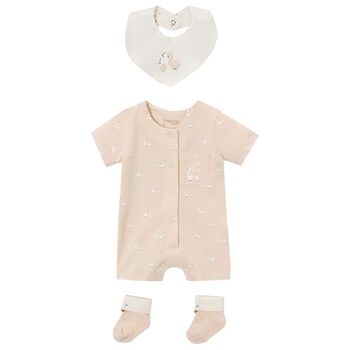 Baby Girls Swan Beige Romper Set