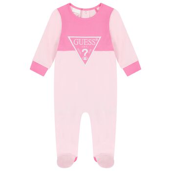 Baby Girls Pink Logo Babygrow