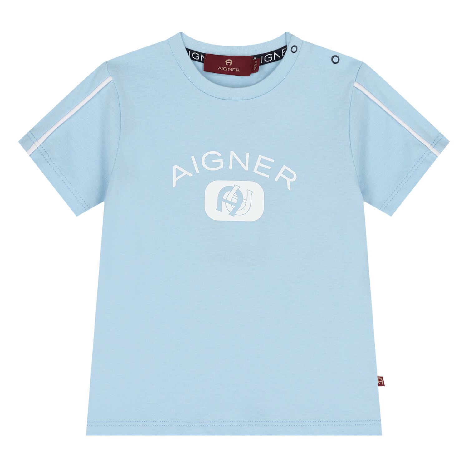 Younger Boys Blue Logo T-Shirt, 1, hi-res